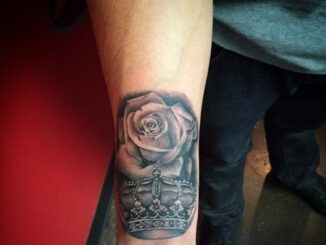 rose and crown tattoo